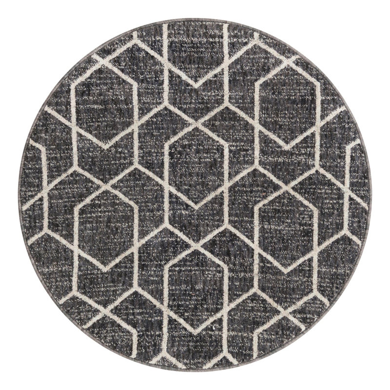 Breze Geometric Indoor Rug, Round 3'3"