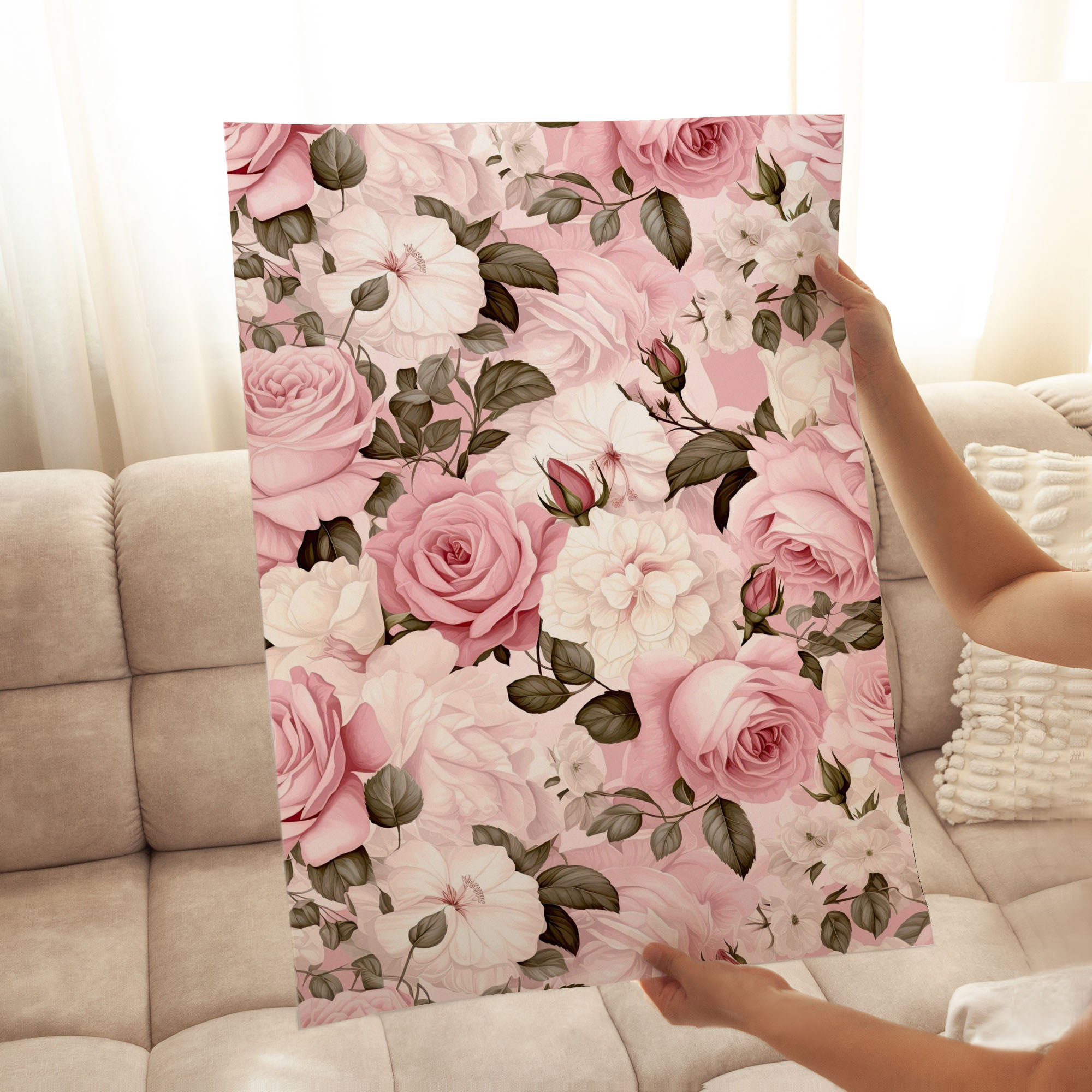 Winston Porter Floral Muted Pink Roses XII Glam Unframed Art Print ...