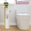 Porte-papier hygiénique sur pied avec plateau de rangement et organisateur de rouleau supplémentaire, fabrication en acier inoxydable robuste pour le décor de la salle de bain-665616661