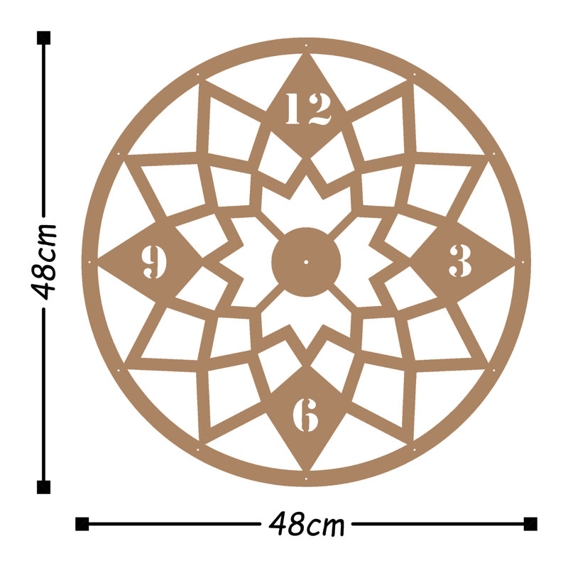 Mabella Metal Wall Clock, Copper
