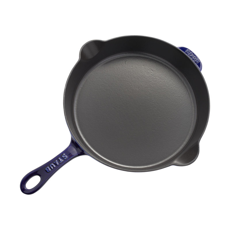 Pans Cast Iron Traditional Deep Frypan, Dark Blue, 8.5"