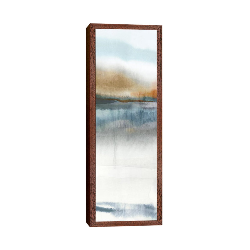 Sign Of The Times II by Isabelle Z - Panoramic Painting on Canvas, 30.48 cm H x 91.44 cm W, Classic Brown Wood Framed