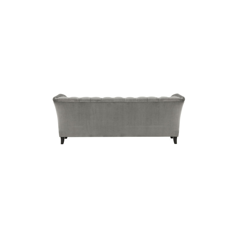 Lilo 3 Seater Velvet Sofa, Black, Grey