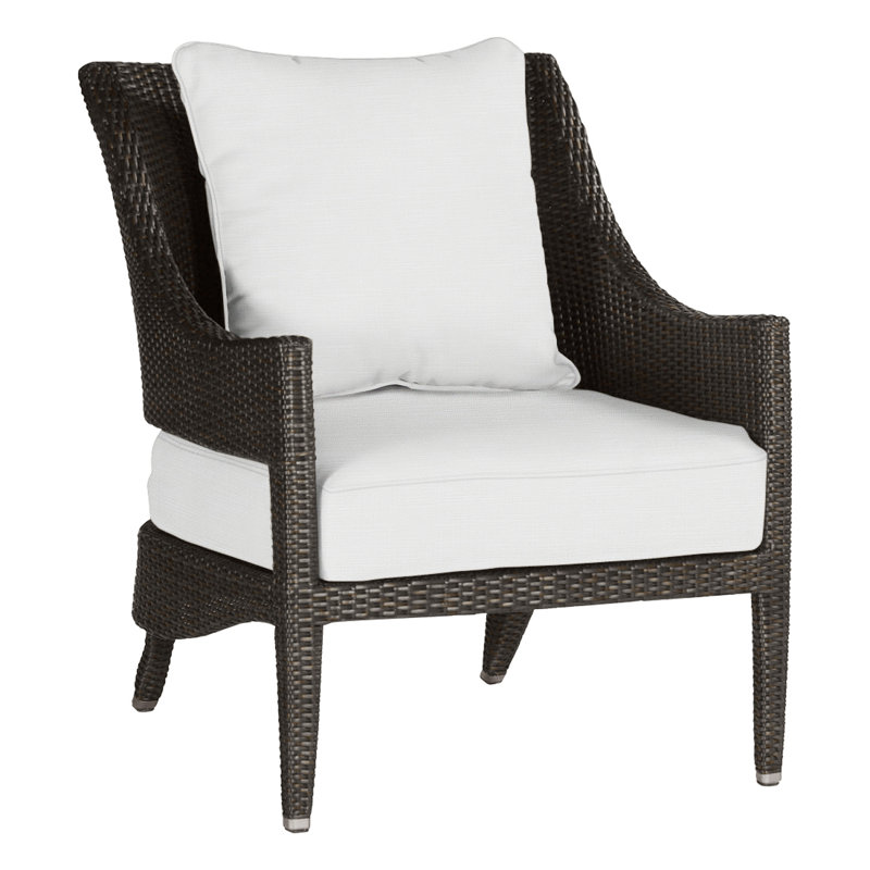 Athena Patio Lounge Chair with Cushions, Black Walnut, Tweed Toffee, Welt
