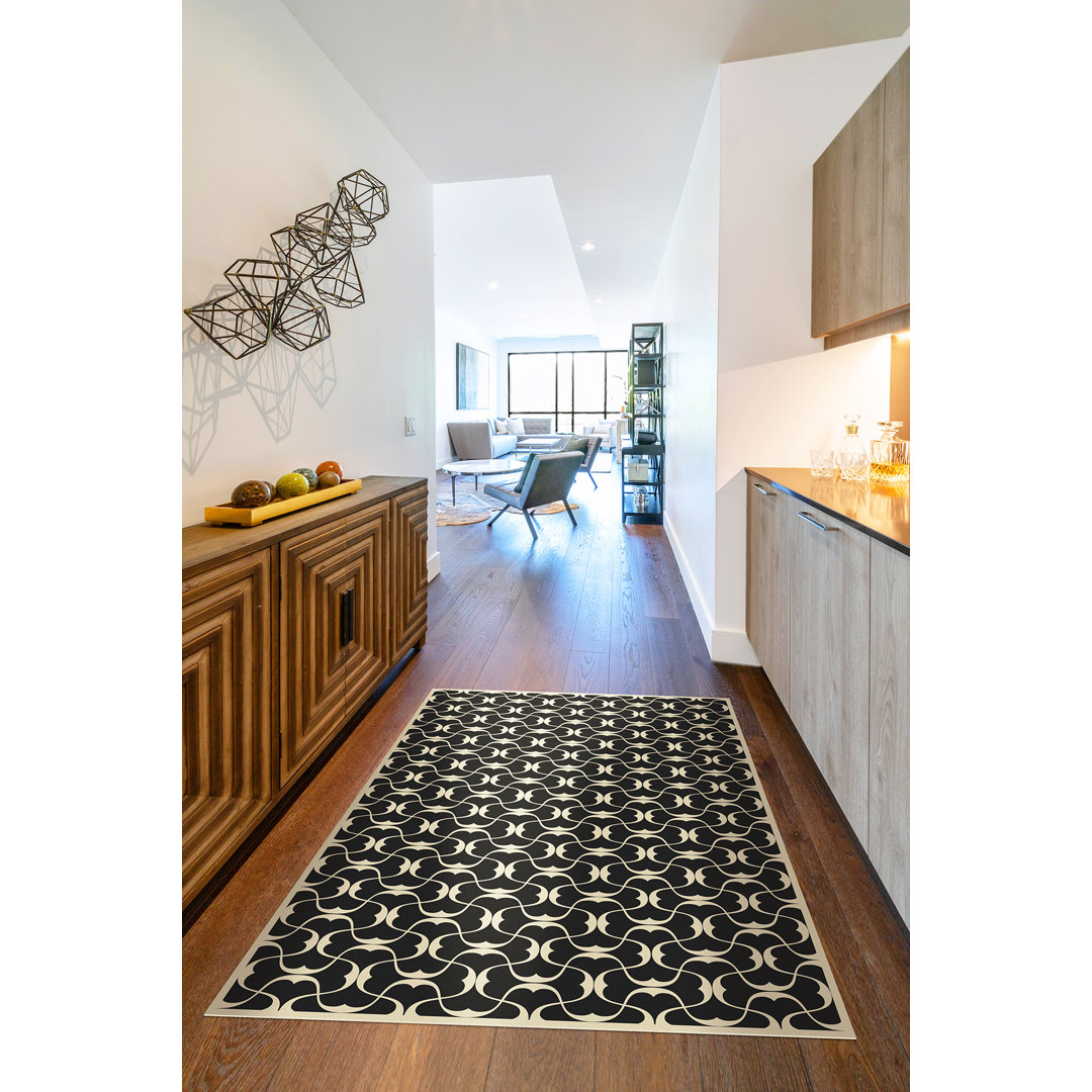 Aldo Vinyl Geometric Indoor Rug Alcott Hill® Rug 