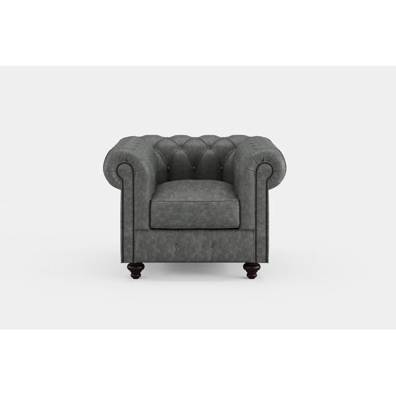 Chesterfield Chair 1 Seater Textured Luxe Velvet, Silver