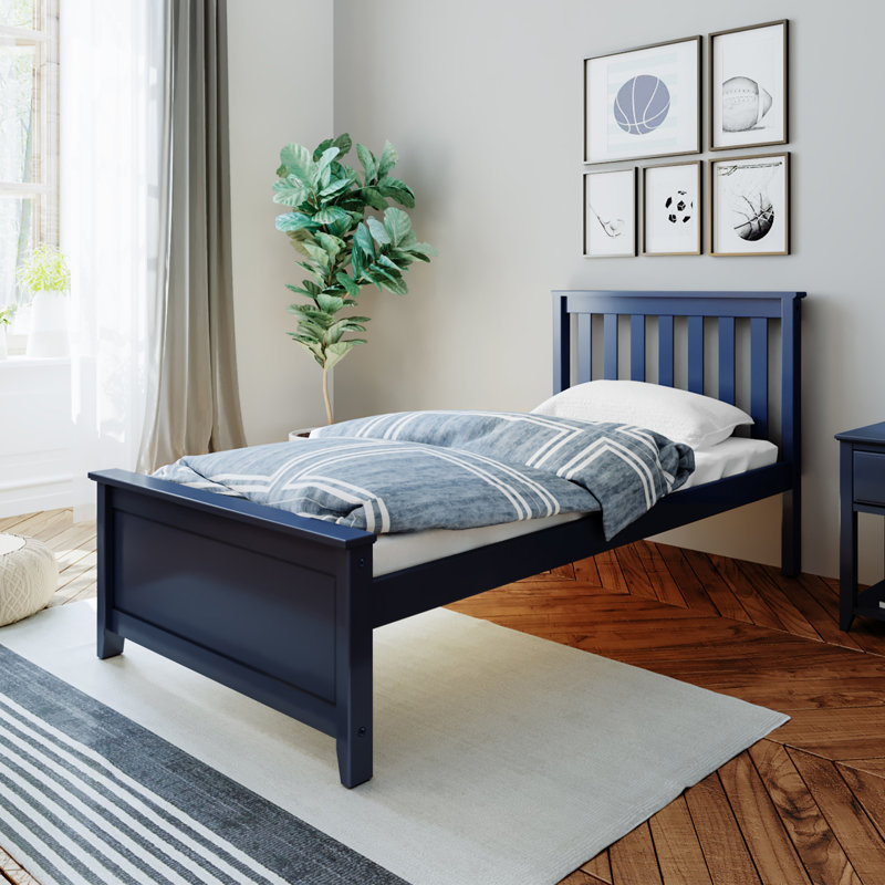 Bolin Kids Solid Wood Platform Bed, Blue, Twin