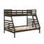 Lit simple superposé au-dessus d'un lit double 1 pièce classique brun foncé mobilier de chambre à coucher pour jeunes-1876200326