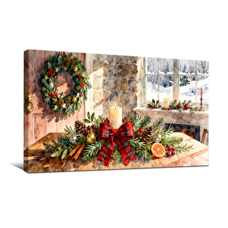 Guirlande de Noël avec guirlande de bougies, H 20 po x l 40 po