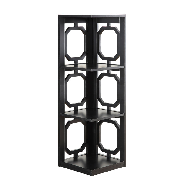 Rumbell Corner Bookcase, (3 Shelves) 39" H x 12" W x 12" D, Black