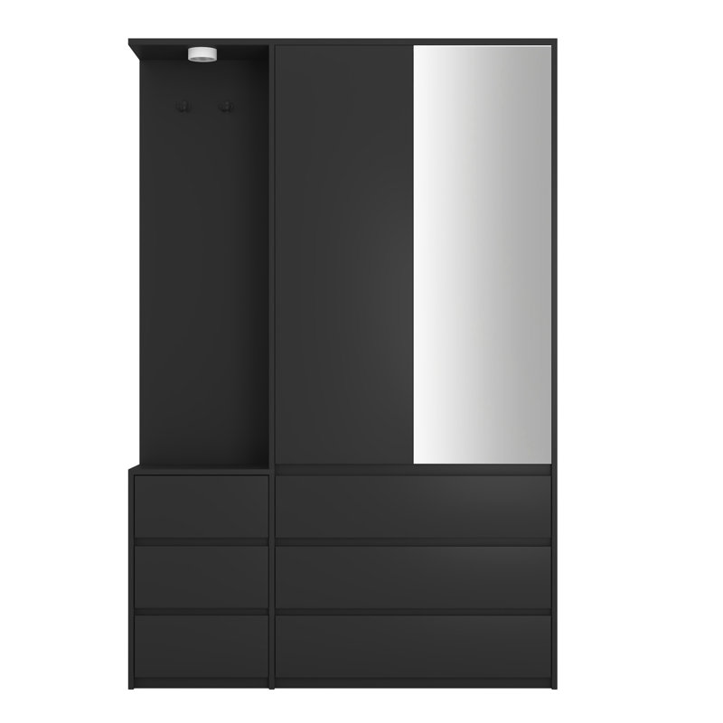 Garde-robe H 70,8 po, Noir