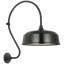 Thomas O'Brien, "Academy 18" Larrabee Barn Light in Matte Black with 16" White Rockhouse Shade-451688848-451688854