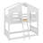 Twin-On-Twin House-Style Bunk Bed Fully Equipped With Roof, Window, Door, Safety Guardrails, And Ladder-352034357
