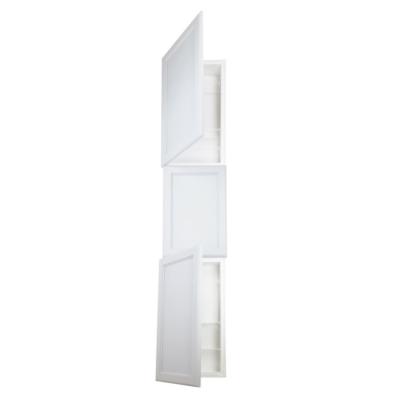 Armoire à pharmacie Donovan, Émail blanc, H 84 po x l 14 po x P 3,5 po