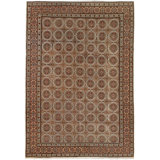 Tapis de zone en laine 6 pi 8 po x 9 pi 6 po one-of-kind noué la crème Ferrero