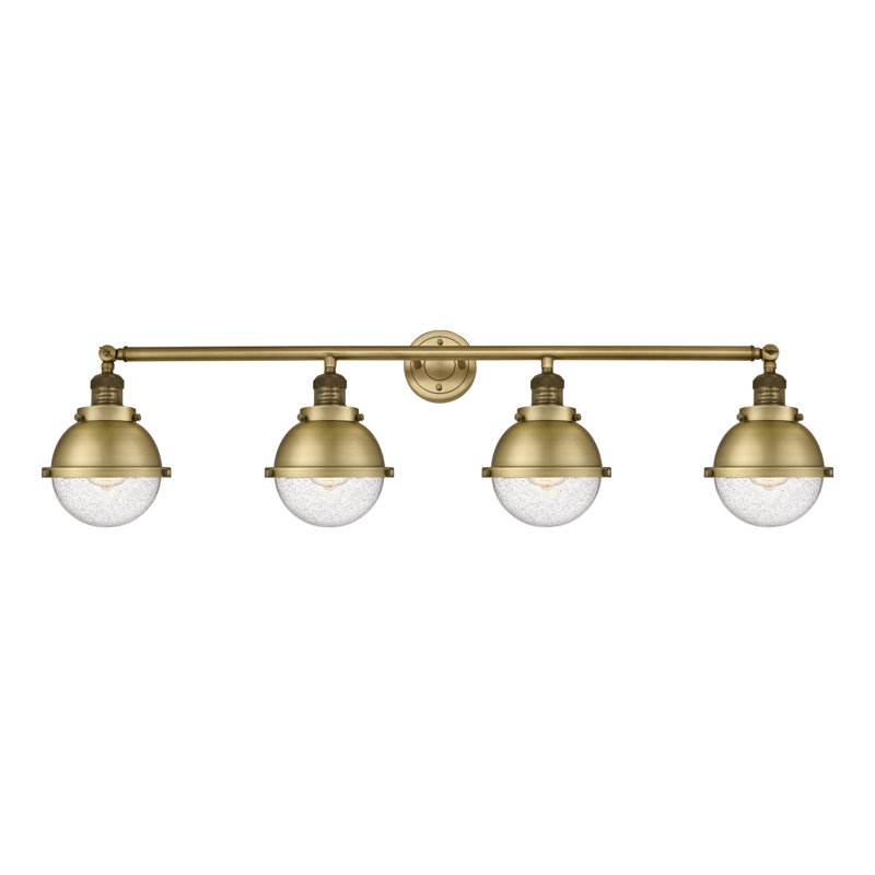 Éclairage pour meuble-lavabo 46 po à 4 lumières Shauna, Grainé, Laiton brossé, DEL