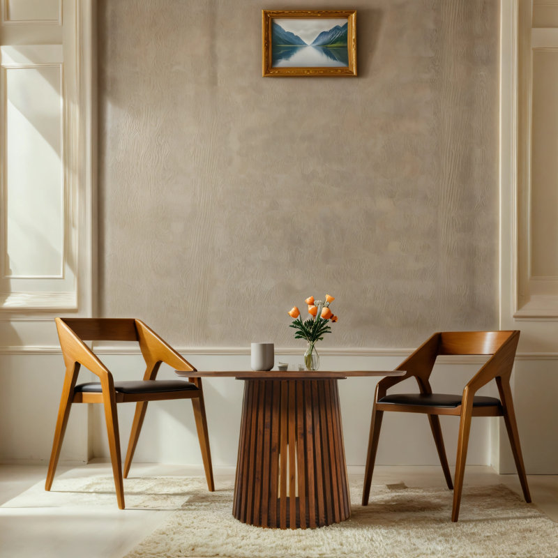 Berdi Round Solid Wood Dining Table