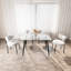 Table en verre lisse de 51 po pour 4 à 6 personnes, avec structure en métal trempé et noir de 0,31 po, pieds de yoga idéaux pour le salon et la cuisine, réunions de famille-232675786