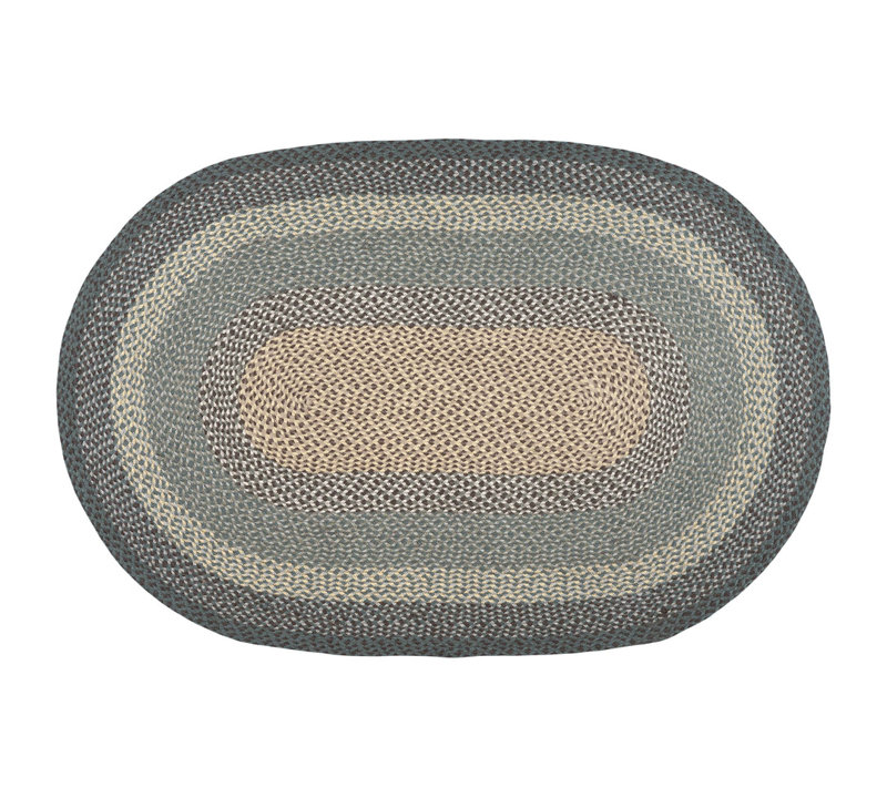  Dark Green Oval Braided Rug – Durable Handcrafted Natural Fiber Floor Mat, Oval 4' x 6'