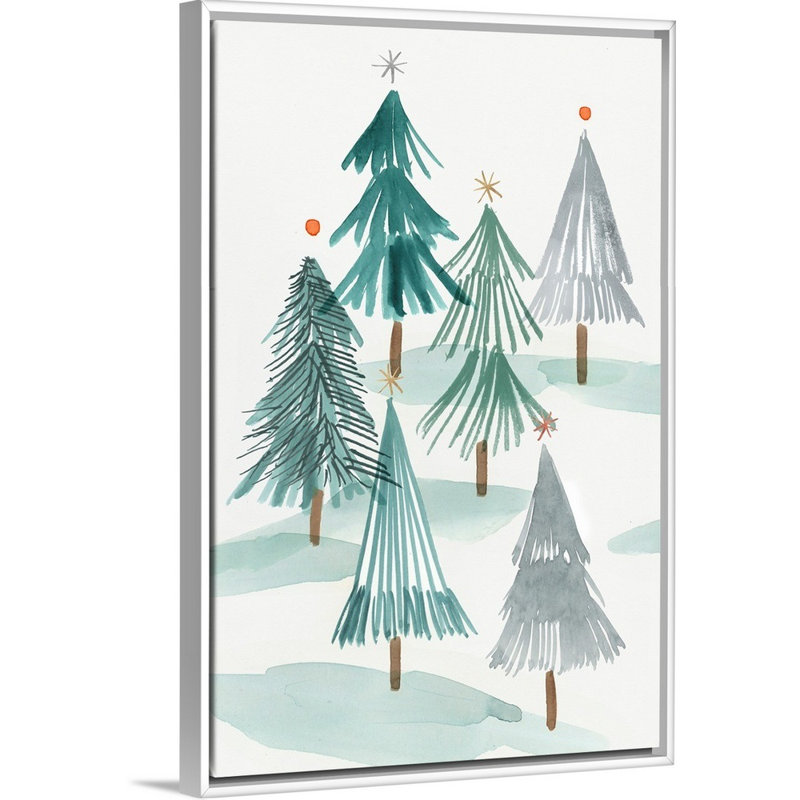 " Ornament Tree II " Painting Print, White Framed, 38" H x 26" W x 1.75" D