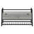 Grey Laminate 42" Rectangular Storage Bench With Black Metal Drawers For Hallway Entryway Pegs