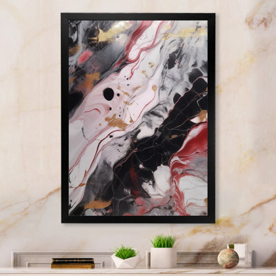 " Red And Black Marble Whispers I "