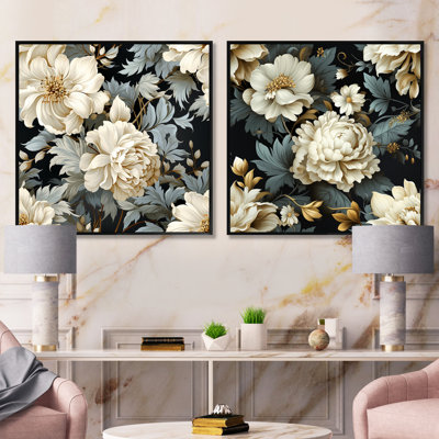 Urban Victorian Splendor - motif victorien à motif floral carré - ensemble de 2