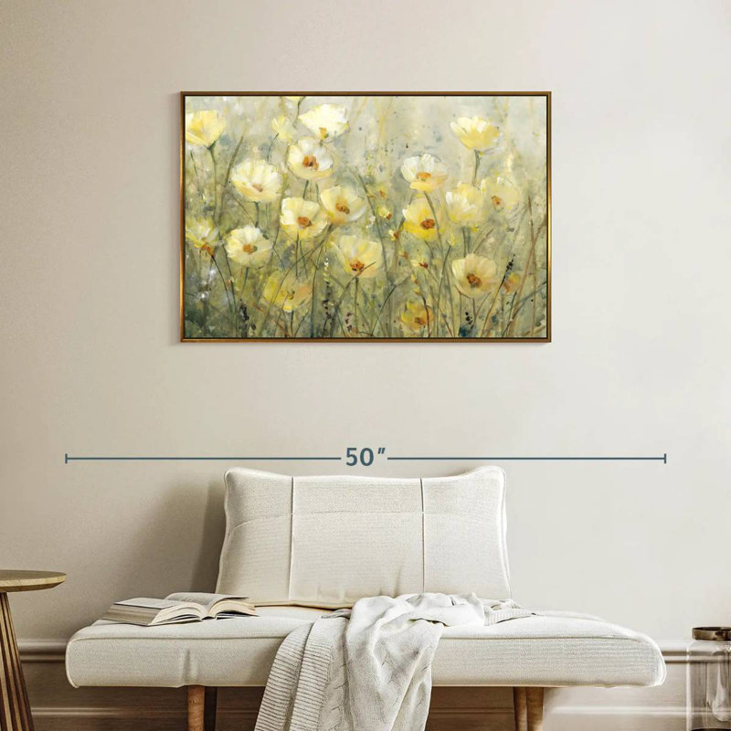 Été en fleurs I, Cadre flottant doré, 37 po x 25 po