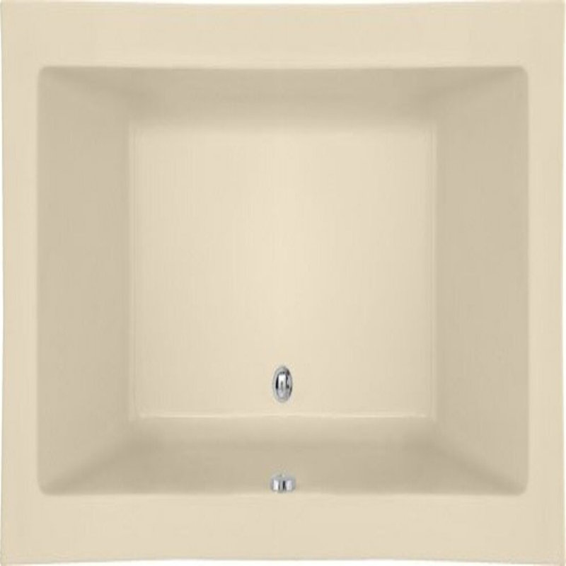 Kayla 74'' x 42'' Soaking Acrylic Bathtub, Almond, Polished Chrome
