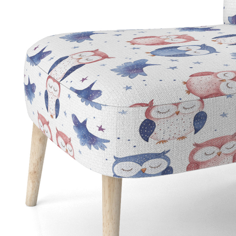 Chaise rembourrée Kids Kids - chaise d'appoint bleue hiboux pastel, Chaise d'appoint sans accoudoirs