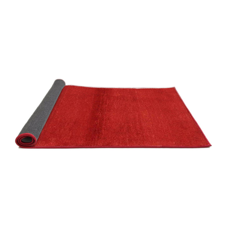 Tapis de zone rouge contemporaine, Rond 6 pi