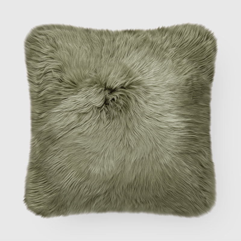 Fieldman Leather Reversible Throw Pillow, Sage Green