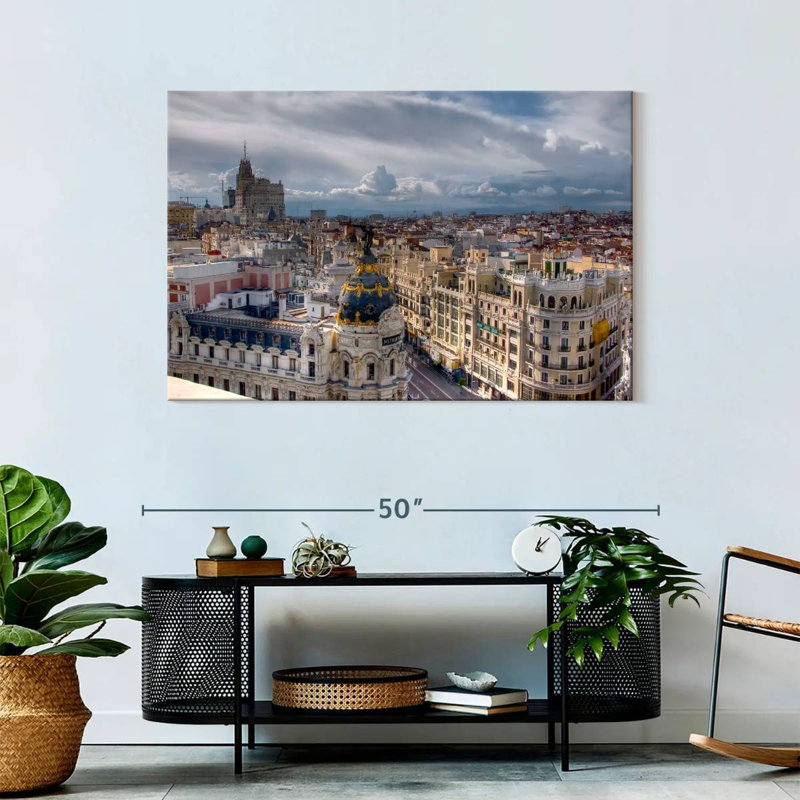 Sireci Madrid Skyline Over Gran Via, 30" H x 45" W