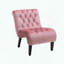 Fauteuil d'appoint sans accoudoirs en velours - rose - capitonné-887645823