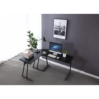 Riverdale L-Shaped Metal Base Writing Desk