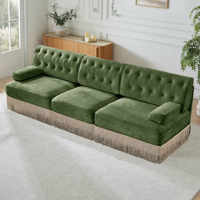 Upholstered Velvet Tufted Design Sofa