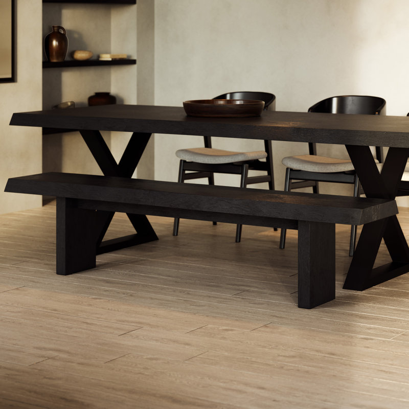 Brooks Bench, Ebonized, 18" H x 102" W x 15" D