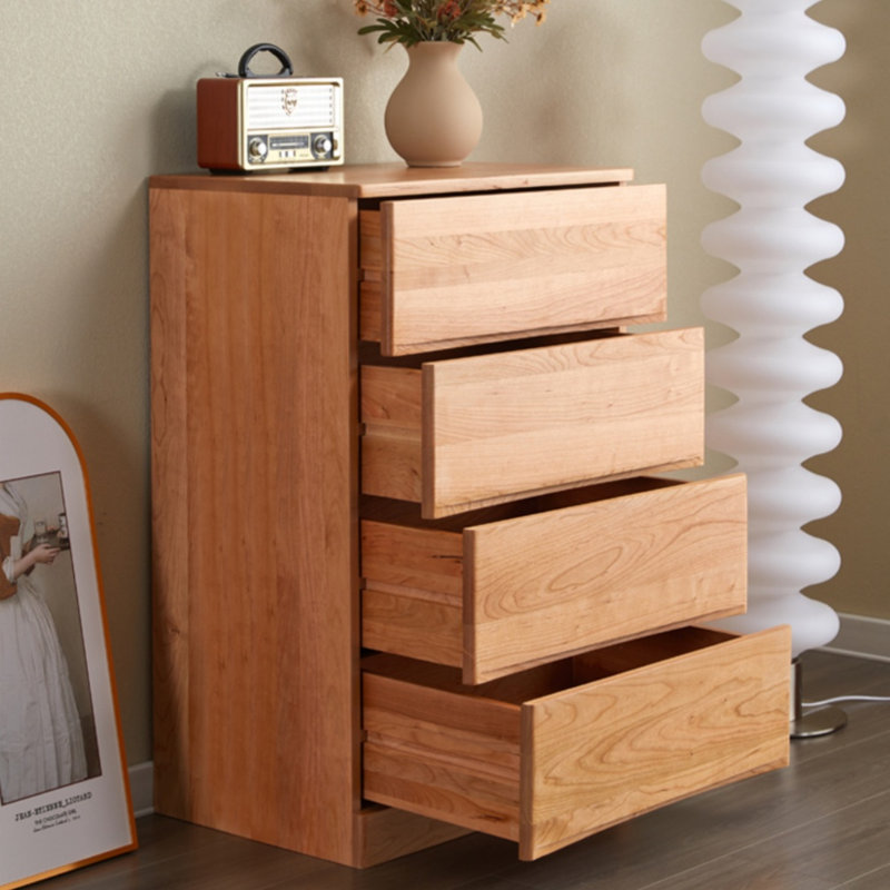 Bedroom Simple Cherry Wood Entryway Cabinet Solid Wood Accent Chest
