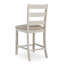 Tabouret de bar en bois Kauffeld, finition texturée, brun et blanc