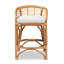 Tabouret de bar moderne en tissu bohémien et en rotin
