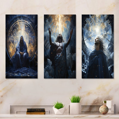 Isaiahs Insight Indigo Christianity - Christianity Metal Wall Art Living Room Set Of 3