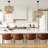 5 - Light Bohemian Natural Rattan Tiered Drum Chandelier with Adjustable Height and Dimmable-837099627-813051941