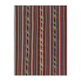 1950S Vintage Chaput Kilim Rug In Red And Brown, Multicolor Stripe Patterns