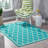 Teal Rectangle Polypropylene Rug-262134658