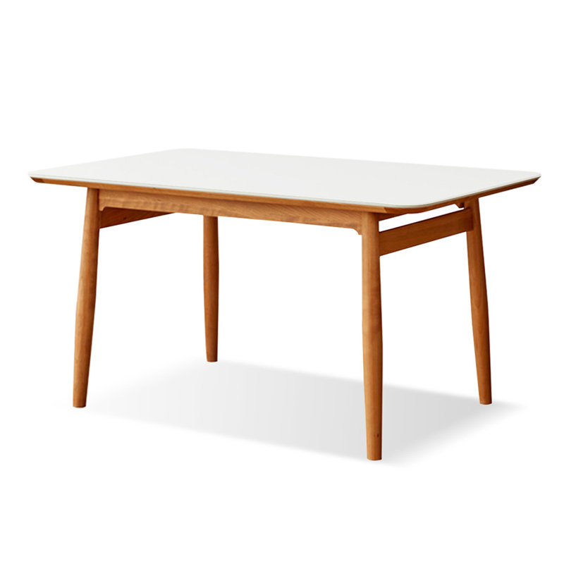 Pierre rectangulaire blanche avec table de salle à manger solide pour la salle à manger / cuisine