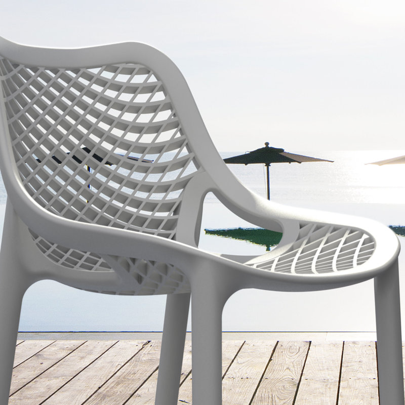 Tabouret de bar pour le patio Farrah, Gris foncé, 25.6"
