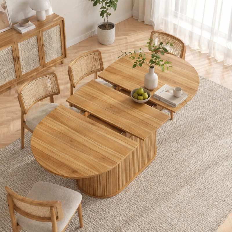 Table de salle à manger extensible 55,11 "à 70,86"