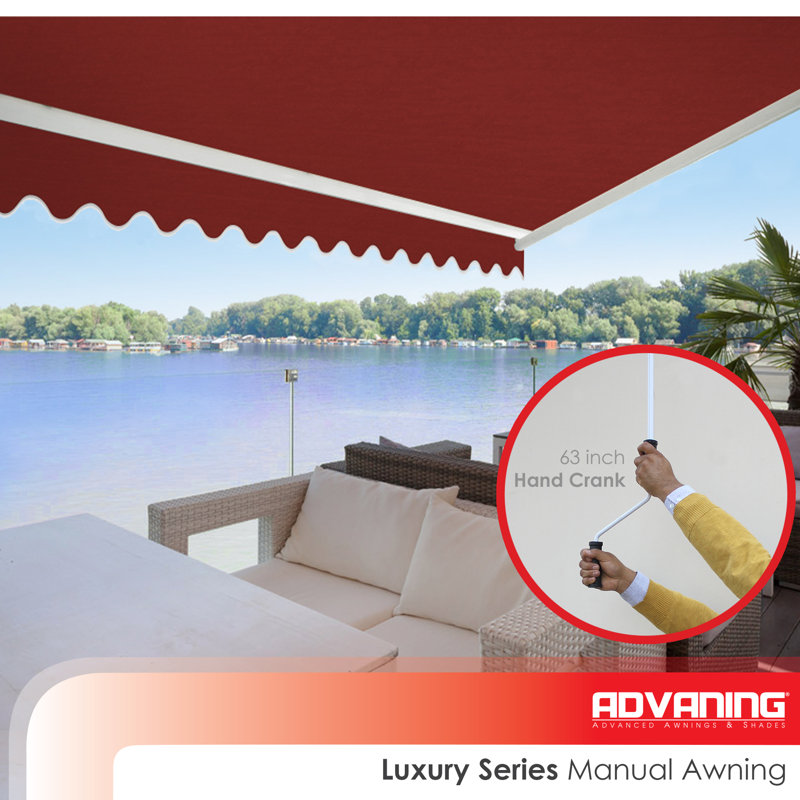 Advaning 10'x8' Manual Patio Retractable Awning, 10.5' H x 9.8' W x 8.2' D, Terracotta