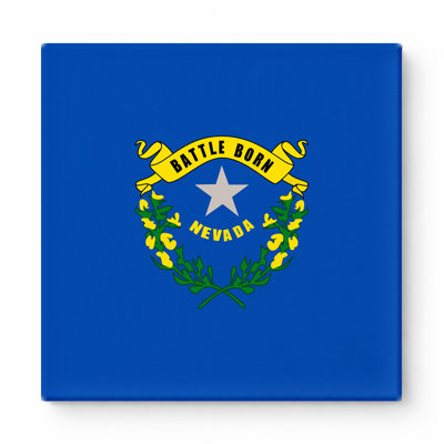 Nevada State Flag — Square Canvas Wall Art