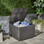 Boîte de rangement d'extérieur dans un cadre en fer gris et solide, 33,43 po P x P 24,68 H, addition de patio avec support robuste, profondeur, hauteur, hauteur, plus
